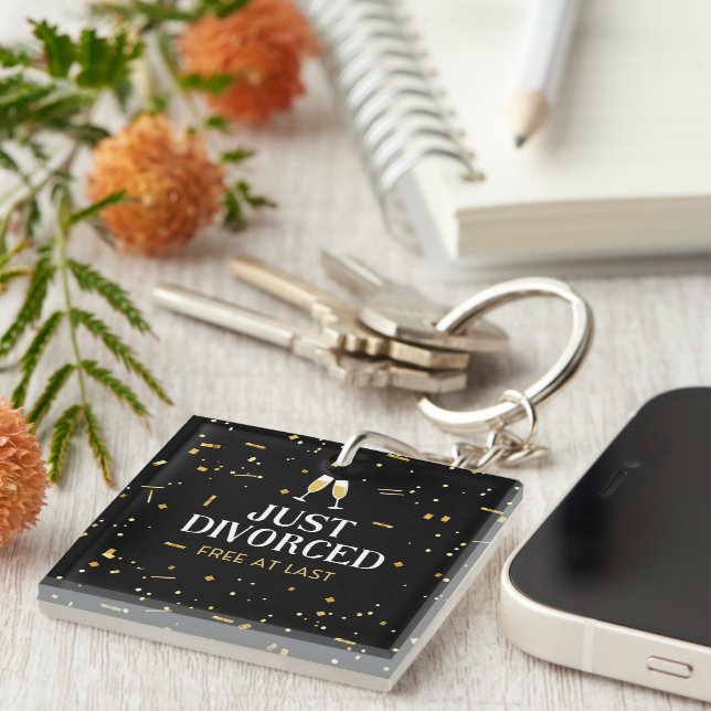 Just Divorced Divorce Party Keychain (Front Right)