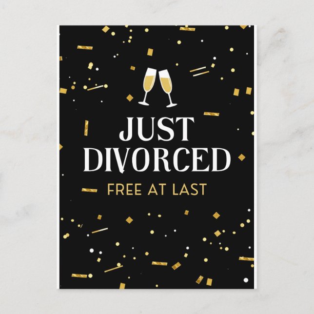 Just Divorced Divorce Postcard (Front)