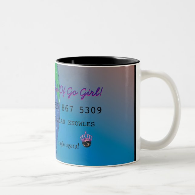 Just Divorced Funny Fab Female Joke Two-Tone Coffee Mug (Right)