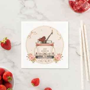 Just Divorced in Bloom Floral Elegant Paper Napkin