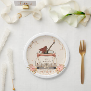 Just Divorced in Bloom Floral Elegant Paper Plate