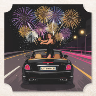 Just Divorced Party Celebration Paper Coaster