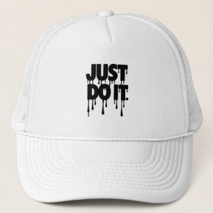 Just Do It! Tee   Retro Bold Lettering Trucker Hat