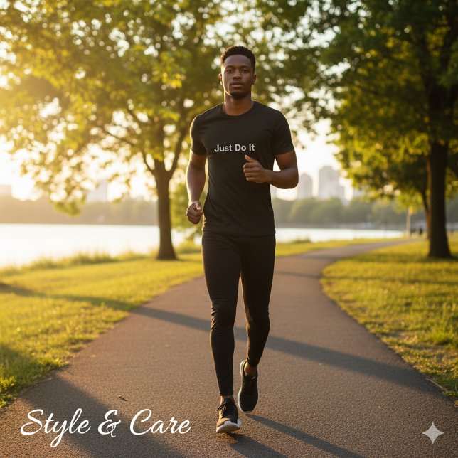 Just Do It Text Statement Customisable Dark T-Shirt (Just Do It Text Statement Customizable Dark T-Shirt)