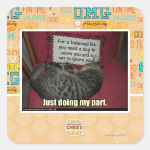 Just doing my part. square sticker