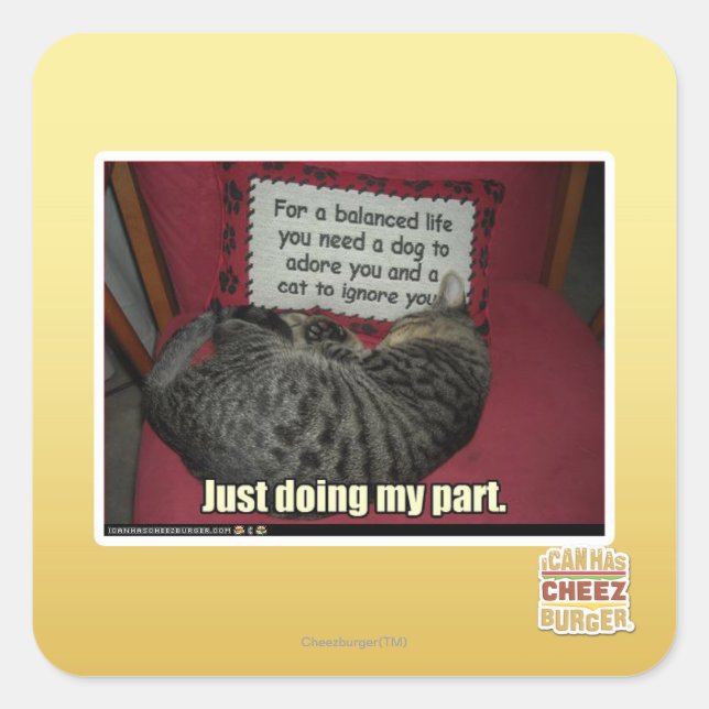 Just doing my part. square sticker (Front)