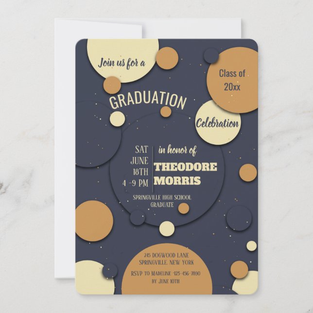 Just Dots Graduation Party Invitation (Front)