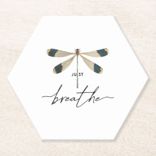 Just Dragonfly Breathe Insect Yoga Meditation Cute Paper Coaster