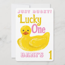 Just Ducky Lucky One First Birthday Invitation