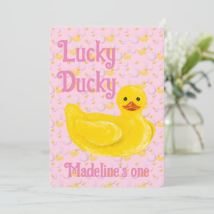 Just Ducky Lucky One First Birthday Invitation