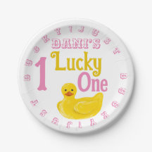 Just Ducky Lucky One First Birthday Invitation