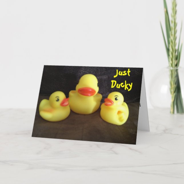 JUST DUCKY & SO LUCKY-NEW BABY CONGRATS! CARD (Front)
