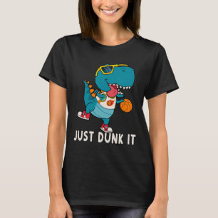Just Dunk It Fun Dinosaur Bysketbyll League Slam D T-Shirt
