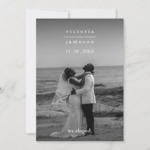 Just Eloped Modern Classic Elegant Wedding Invitation