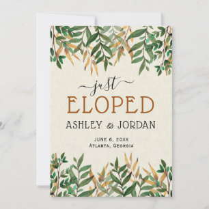 Just Eloped Wedding Announcement