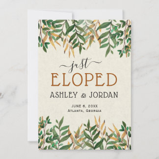 Just Eloped Wedding Announcement