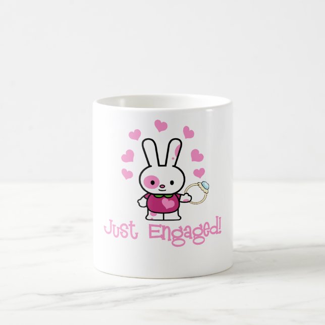 Just Engaged Cute Bunny w/Ring! Coffee Mug (Center)