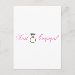 Just Engaged (Diamond Engagement Ring) Announcement Postcard