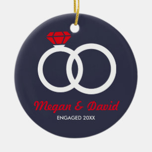 Just Engaged, married christmas ornament gift