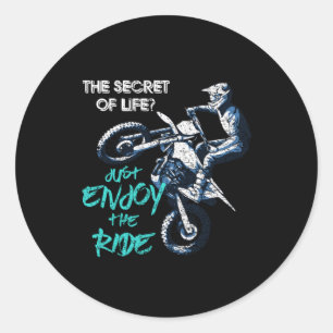 Just Enjoy The Ride Motocross Motorcycle Biker Gif Classic Round Sticker