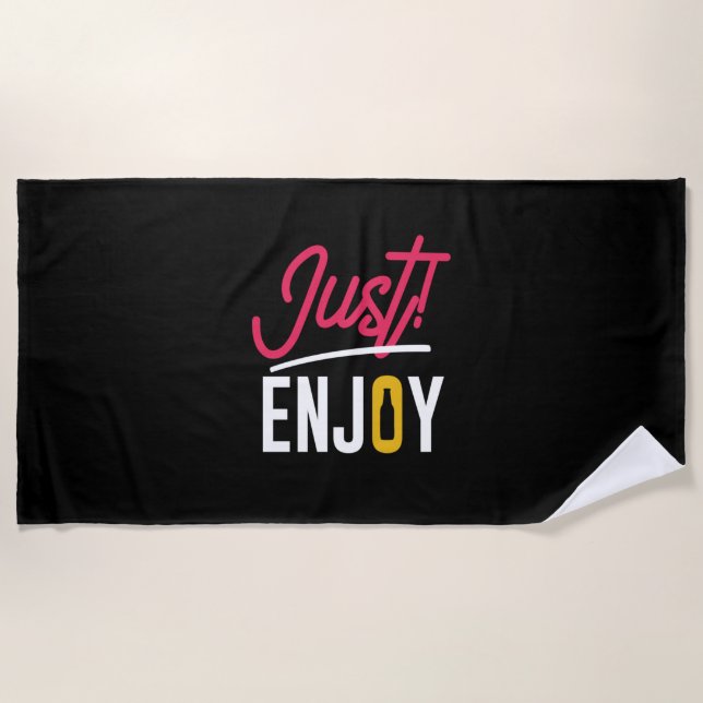 Just Enjoy With Beer Beach Towel (Front)