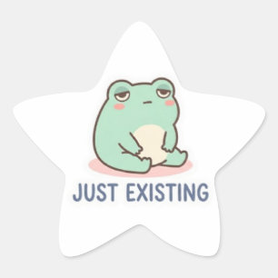 Just Existing Frog Sticker Cute Neutral Frog Minim