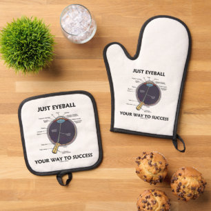 Just Eyeball Your Way To Success Eye Anatomy Humou Oven Mitt & Pot Holder Set