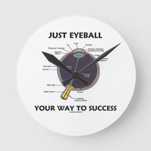 Just Eyeball Your Way To Success (Eye Anatomy) Round Clock