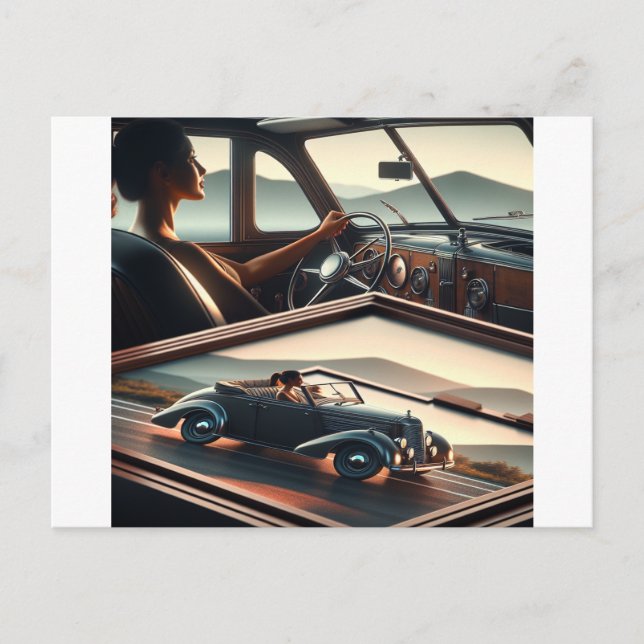 Just feel your car's retro style, drive it. postcard (Front)