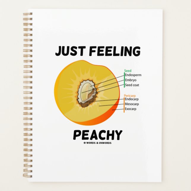 Just Feeling Peachy Peach Anatomy Fruit Geek Humou Planner (Front)