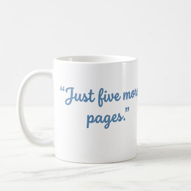 Just Five More Pages Funny Book Lover Reading Mug (Left)