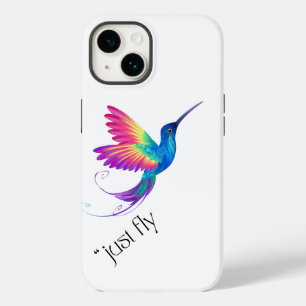 Just Fly - Vibrant Rainbow Hummingbird Art for Fre Case-Mate iPhone 14 Case