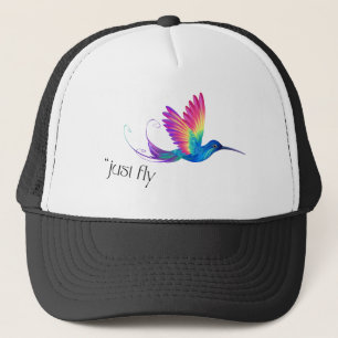 Just Fly - Vibrant Rainbow Hummingbird Art for Fre Trucker Hat