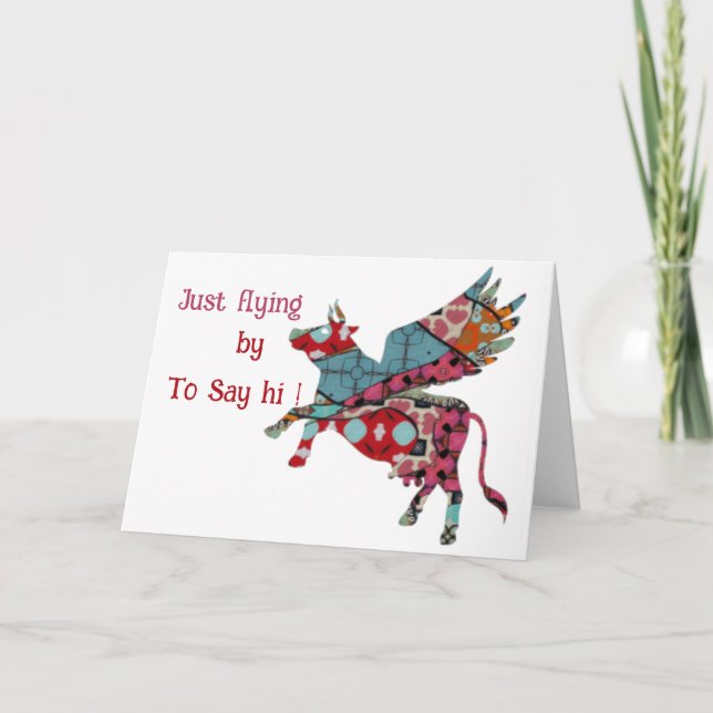 Just Flying By Folded Greeting Card (Front)