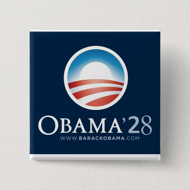 Just for fun Obama 2028 button! 15 Cm Square Badge (Front)