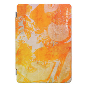 Just For Today Customisable Quote on Orange Swirls iPad Pro Cover