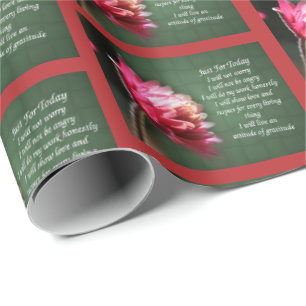 Just For Today Inspirational Reiki Floral Wrapping Paper