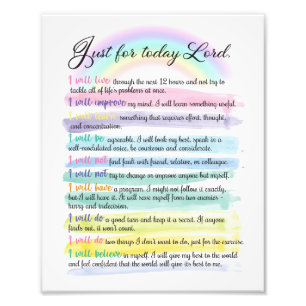Just for today, Lord  Photo Print
