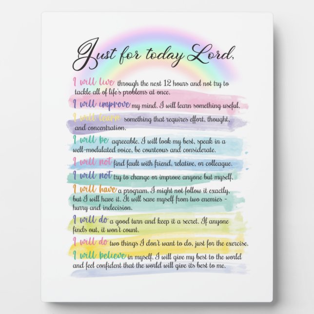 Just for today, Lord Plaque (Front)