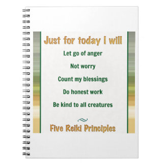 Just for Today Reiki Principles Notebook
