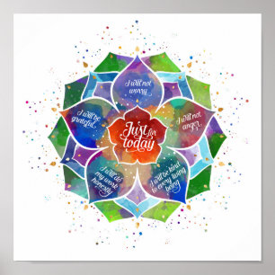 Just for Today Reiki Principles Precepts Poster