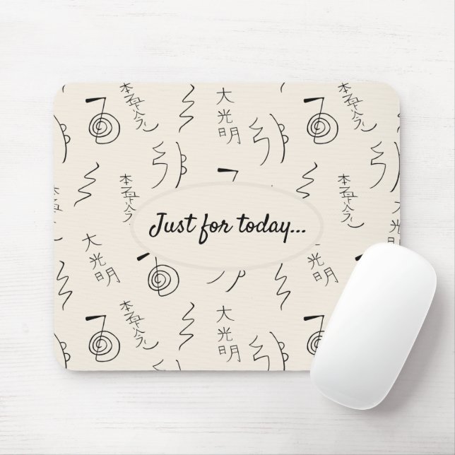 Just for today... Reiki Symbols Pattern Mouse Pad (With Mouse)