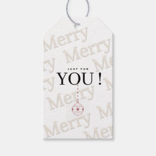 Just for You "Embossed" Merry Holiday Ornament Tag