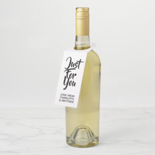 Just For You Personalised Black White Dots Bottle Tag