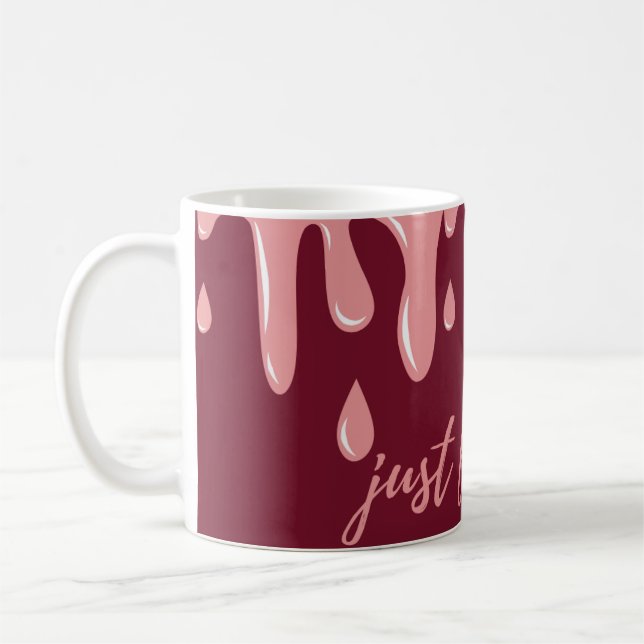 Just for you red pattern coffee mug (Left)