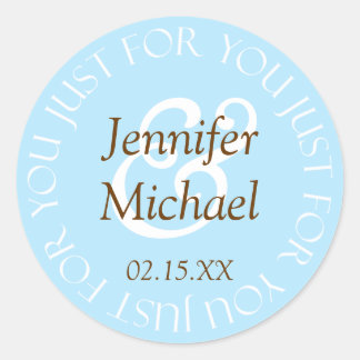 Just For You Wedding Favour Labels