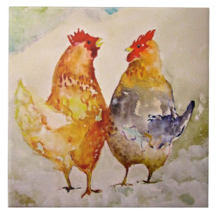 Just Friends Chicken Ceramic Kitchen Tile