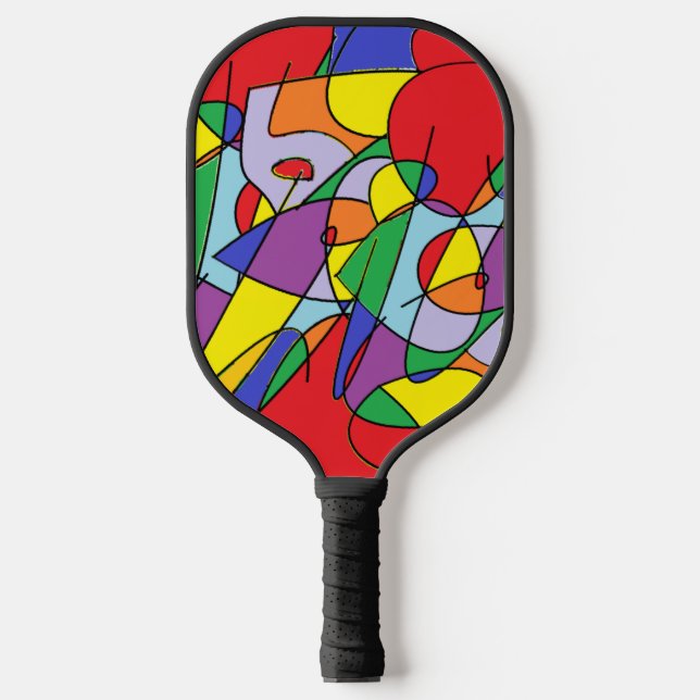 Just Fun, Bright Colours and Swirls Pickleball Paddle (Front)