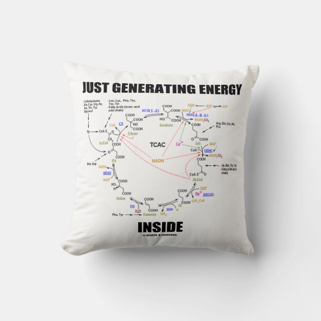 Just Generating Energy Inside Krebs Cycle Humour Cushion (Front)