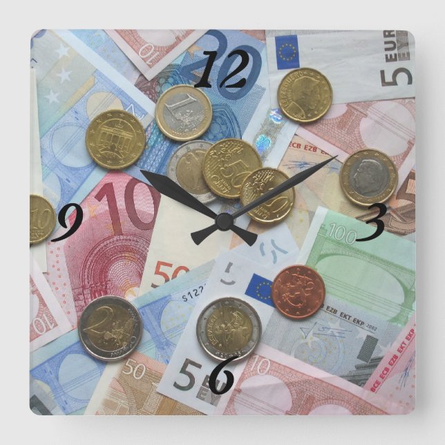 Just Gimme Money Square Wall Clock (Front)